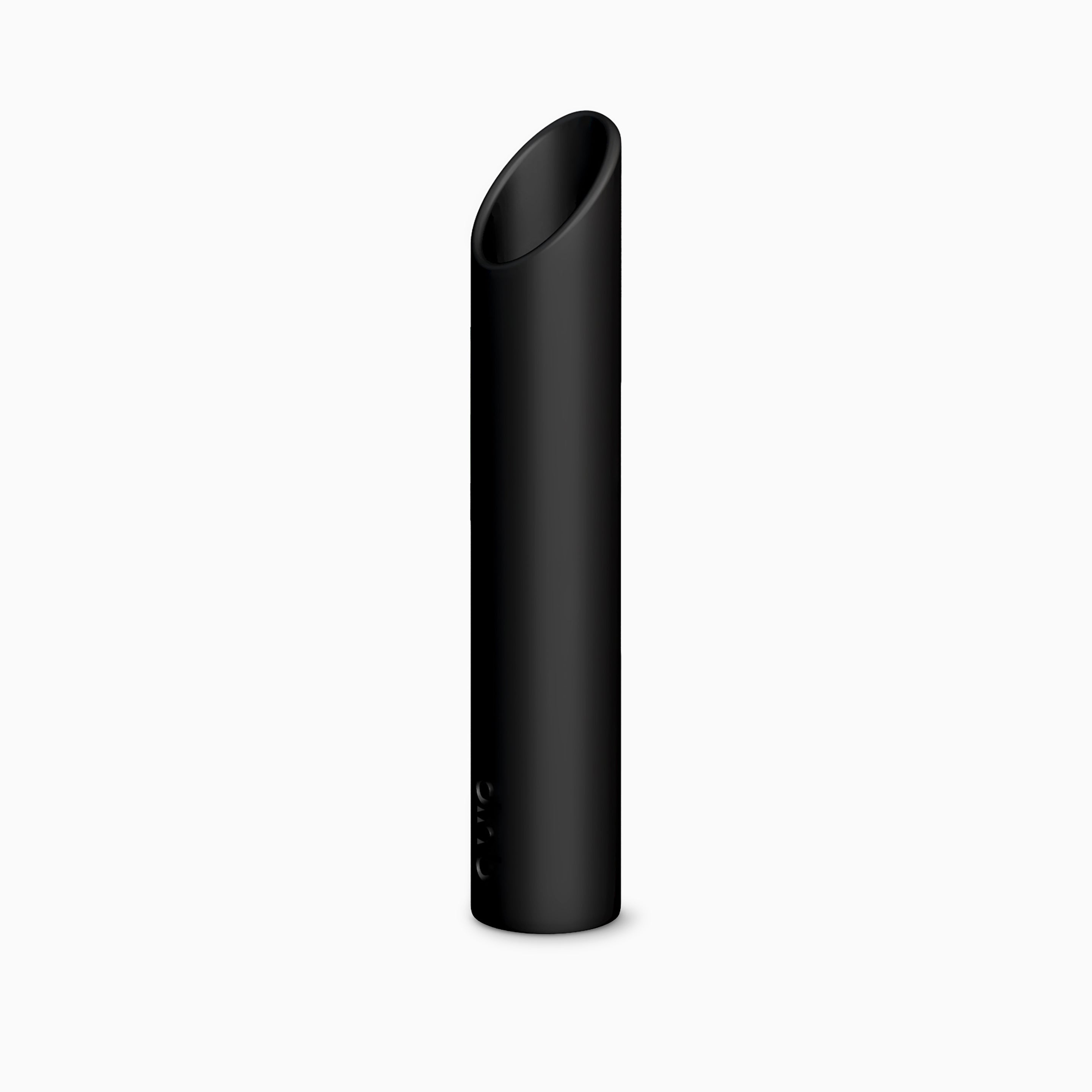 A black plastic travel cover mount for Sonic Brushes, designed to protect bristles, double as a stand, and mount to a mirror.