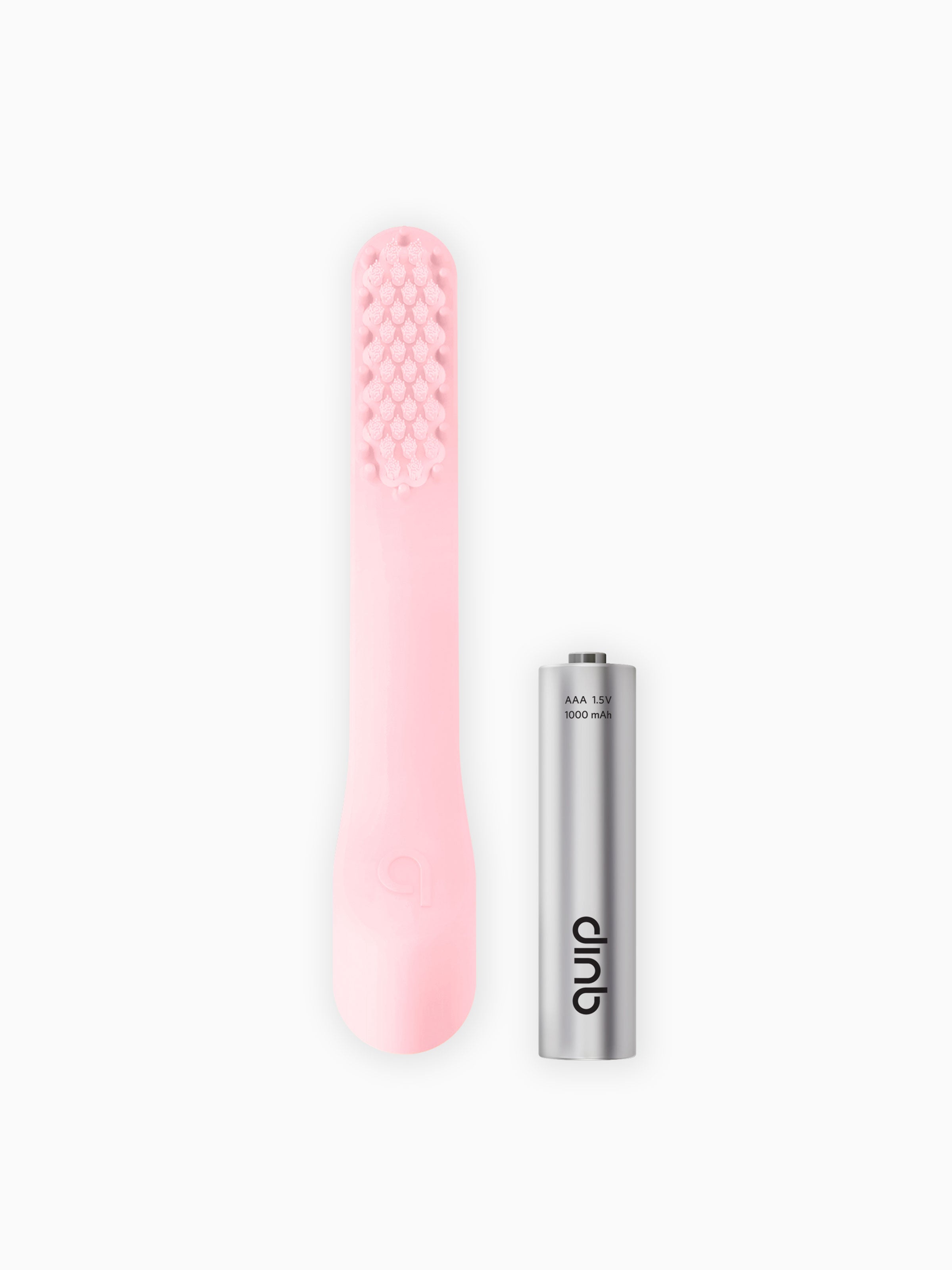 quip brush head refill in light pink and one AAA Battery