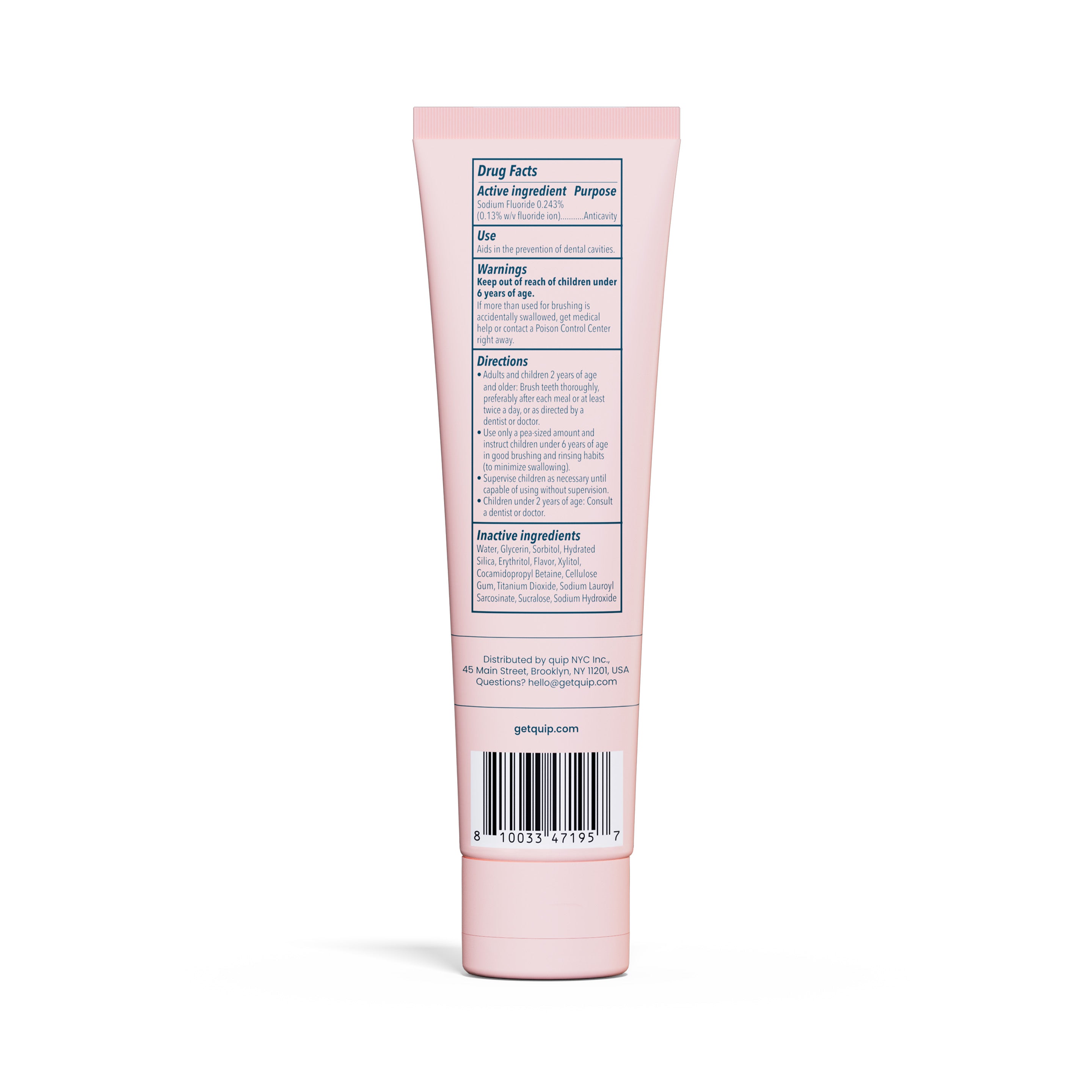 Pink tube with label on a white background