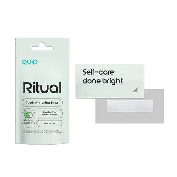 Quip Ritual teeth whitening strips packaging on a white background